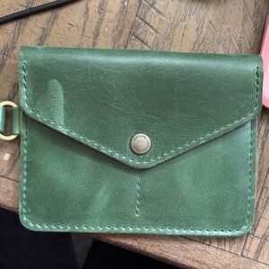 Portland Leather Company Green Leather Passport Wristlet